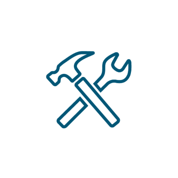 Crossed spanner and screwdriver symbol representing tools or engineering work.