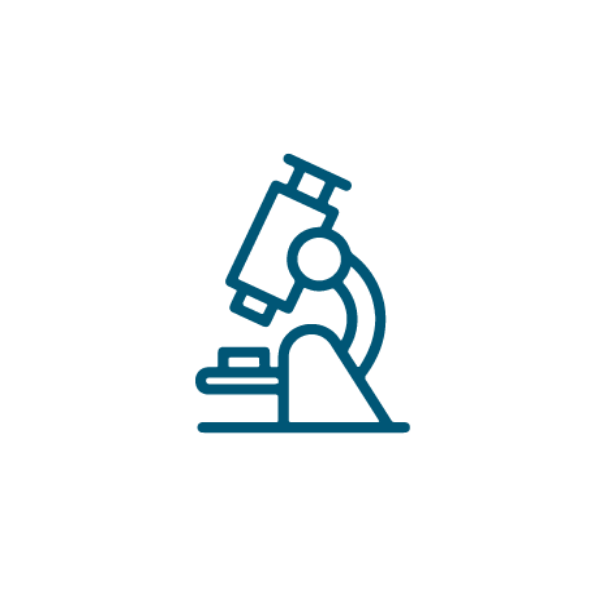 Microscope symbol representing scientific research or laboratory work.