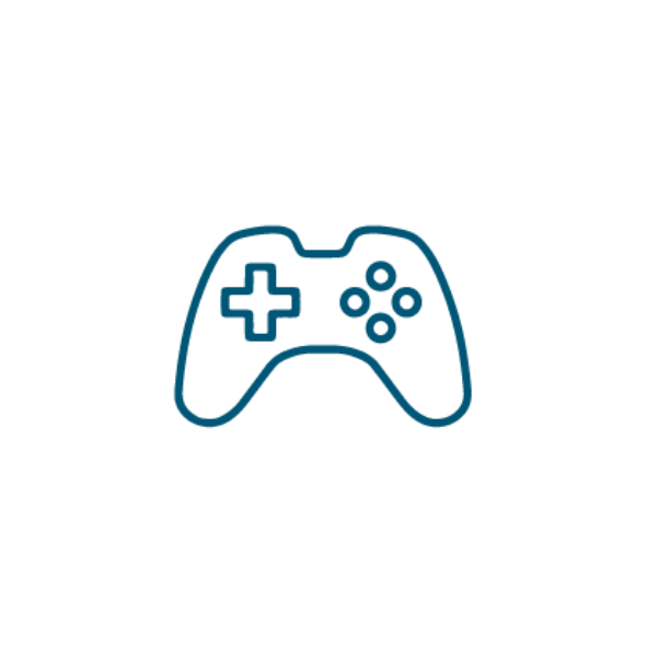 Game controller symbol representing gaming or digital entertainment.